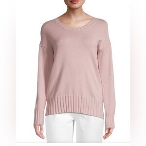 M Magaschoni Ribbed Dropped-Shoulder Pullover Sweater Size Medium